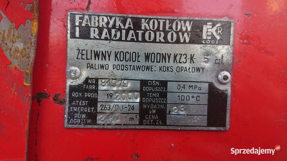 Kocioł grzewczy żeliwny wodny Fakora KZ3K