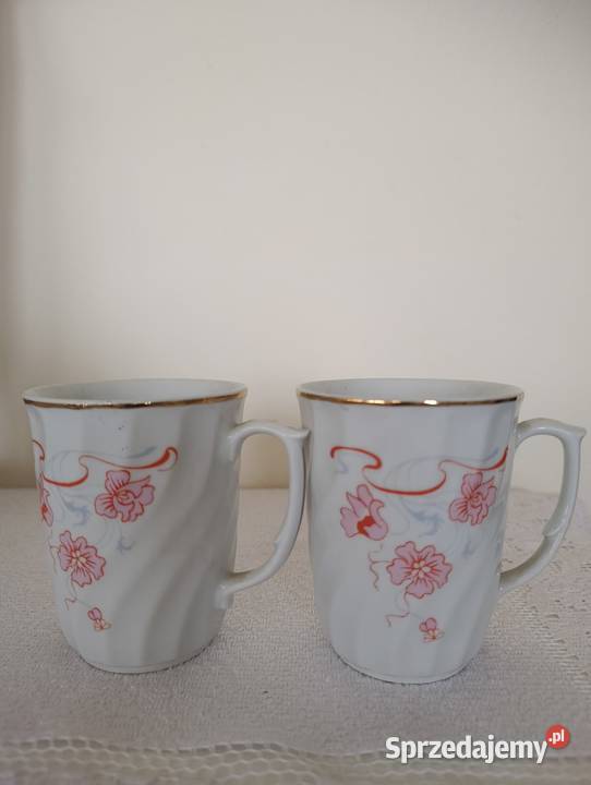 Nieużywane 2 kubki Chodzież PRL Porcelana i szkło sprzedam