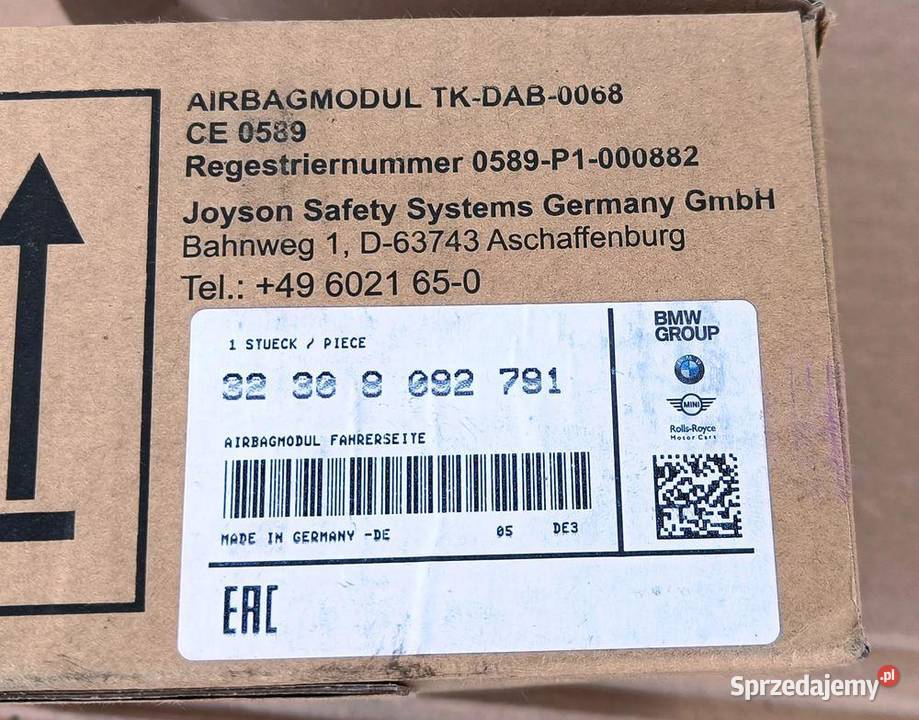 BMW X1 F48 X2 F39 X5 F15 AIRBAG PODUSZKA M