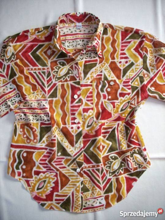 TRUE Przewiewna Koszula Aztek Tropik Bawełna 38 Nowy Sącz