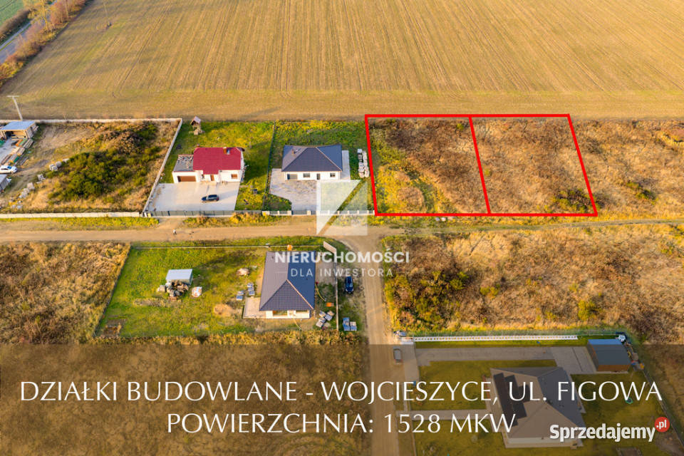 Działki budowlane Wojcieszyce Figowa 1528 mkw lubuskie