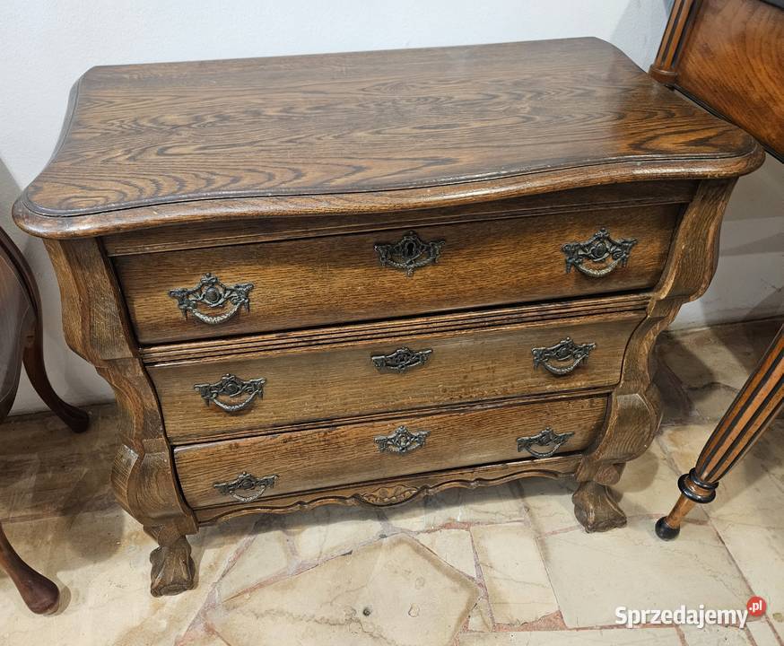 Stylowa drewniana komoda z 3 szufladami Lublin