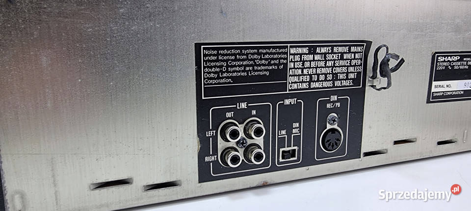 sharp RT W500 Stereo Cassette Deck magnetofon Międzychód