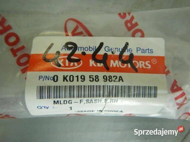 LISTWA SZYBY LEWY PRZÓD KIA SPORTAGE 9502 NOWA