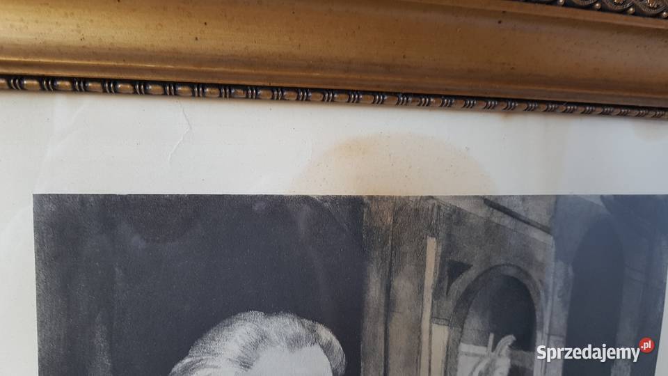 Stara grafika Paderewski i Dmowski Traktat Dąbrowa Górnicza