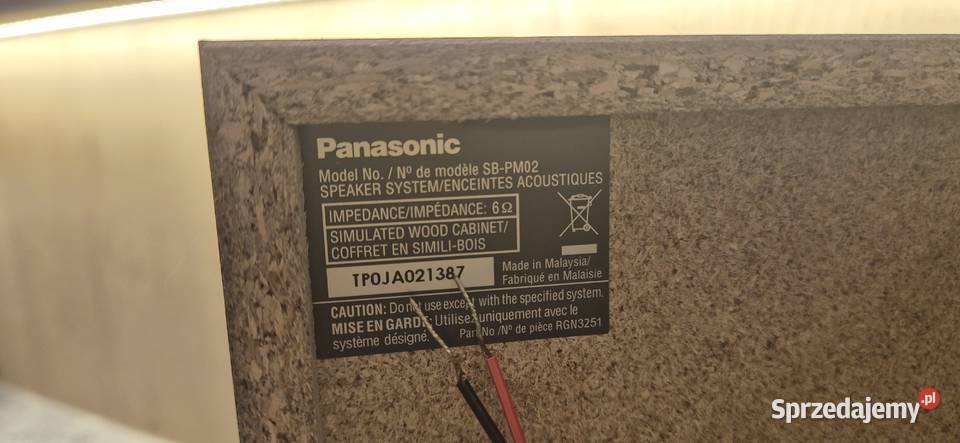 Głośniki Panasonic SBPM02 sprzedam