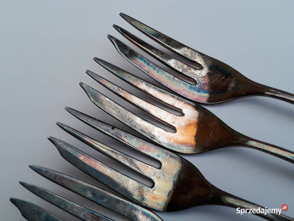 Posrebrzane widelczyki deserowe wz ANGIELSKI śląskie Dąbrowa Górnicza