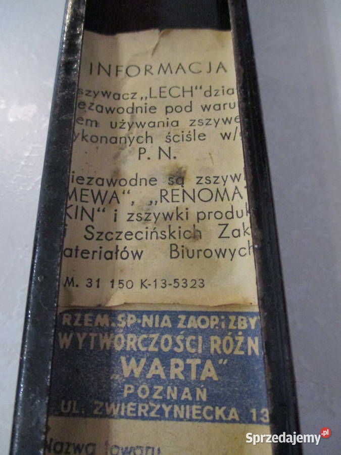 Zszywacz LECH Spnia Warta Poznań PRL mazowieckie Nieporęt sprzedam