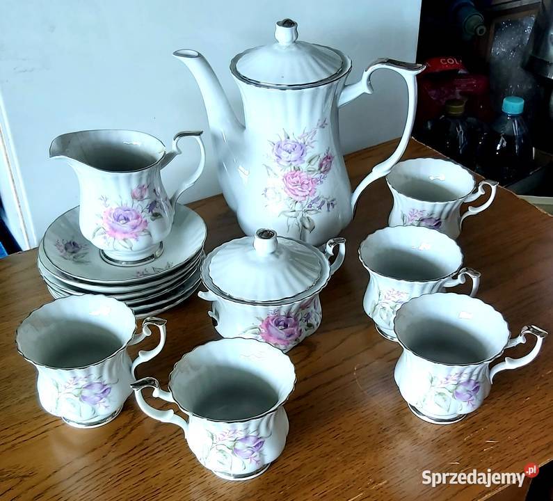 Serwis do kawy porcelana Chodzież PRL