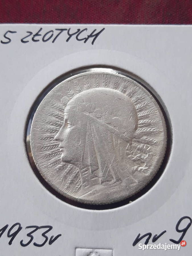 5 Głowa kobiety 1933 r 9 Ładne Numizmatyka Konin
