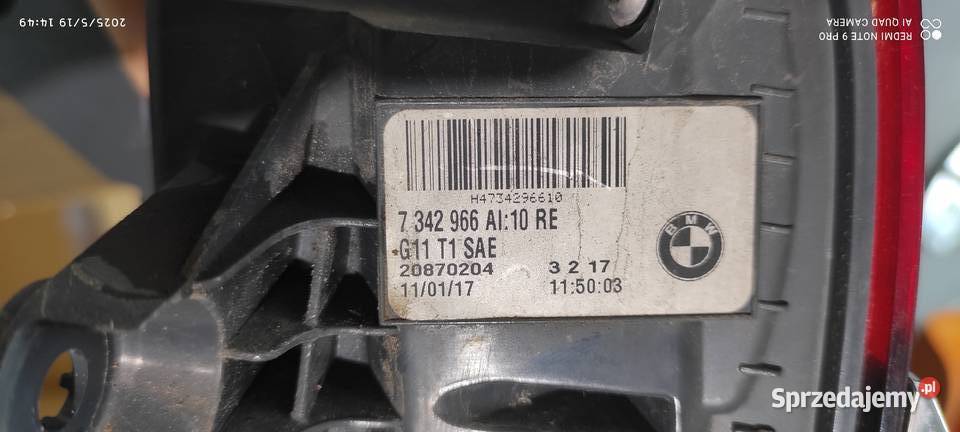 BMW 7 G11 G12 Lampy tył USA 2017 KOMPLET 7342966 śląskie Częstochowa