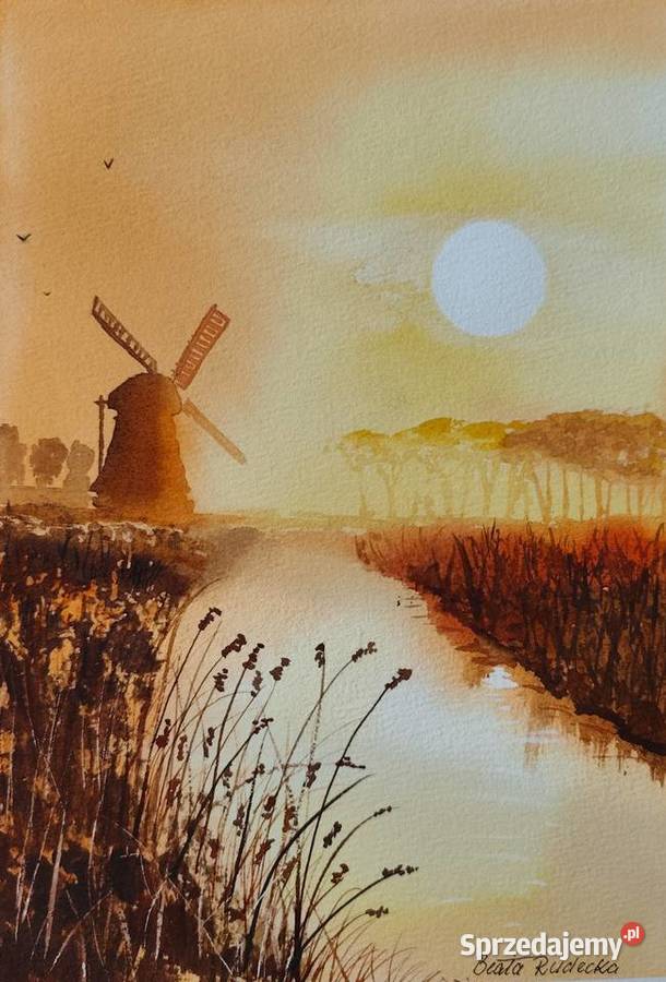 Akwarela Akwarelka Obraz pt W Krainie Wiatru Warszawa