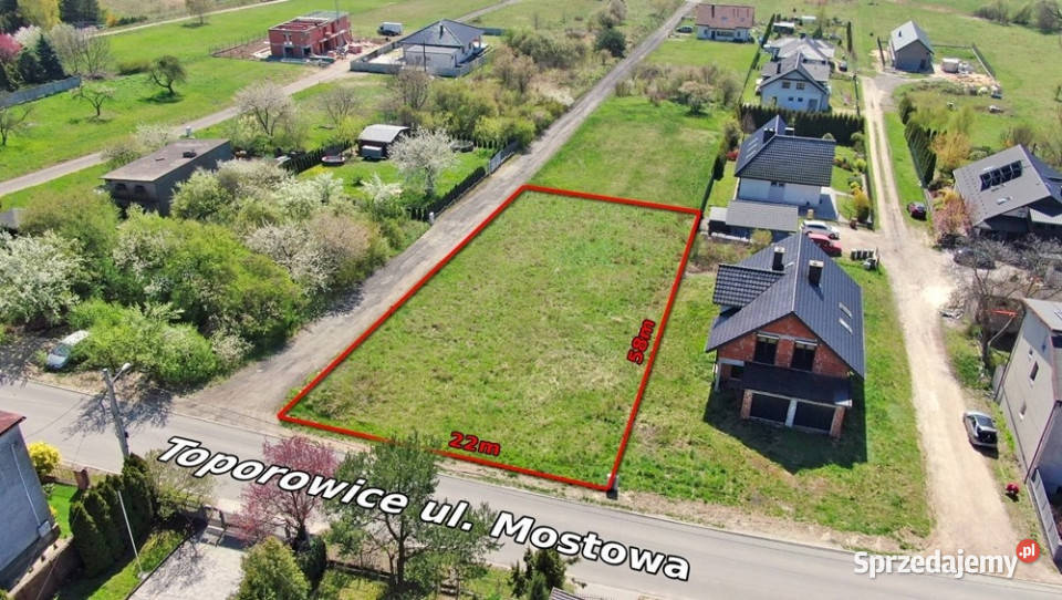Działka budowlana 1296m2 Toporowice śląskie