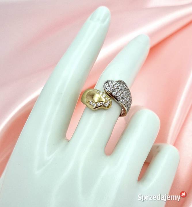 Pierścionek r18 Złoty pr333 Modern z licznymi złote Poznań