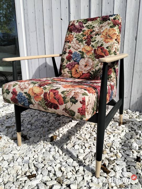 Fotel rumuński mocny zgrabny renowacji vintage Lubrza