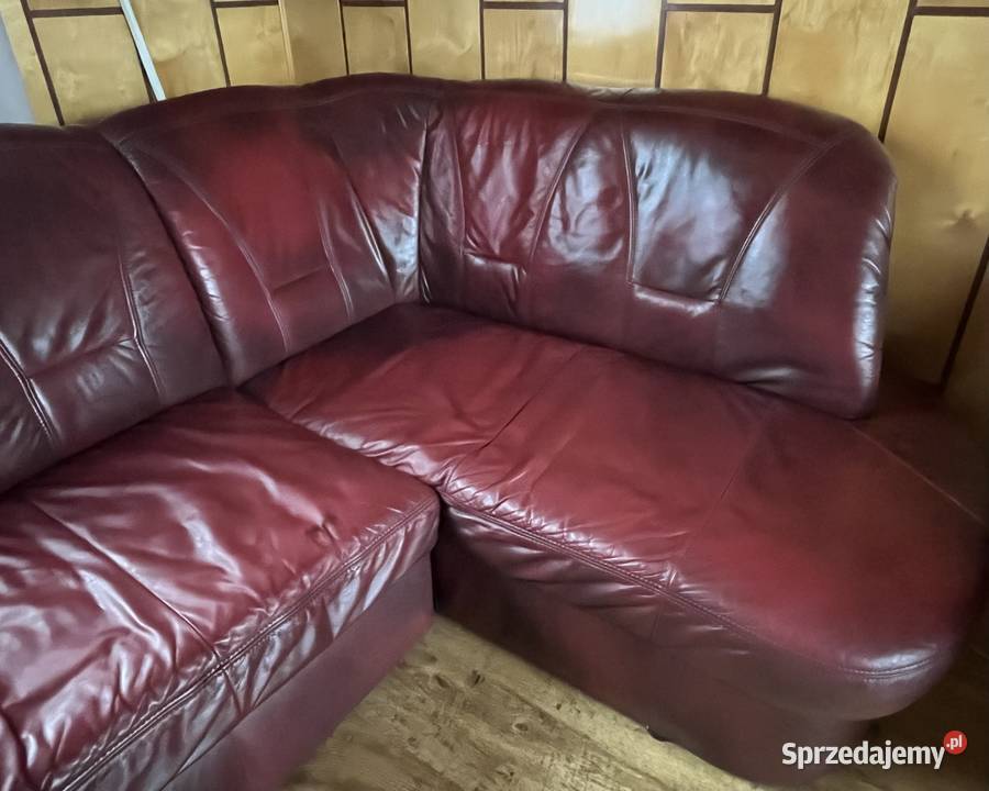 Skórzany narożnik z funkcją spania Płock