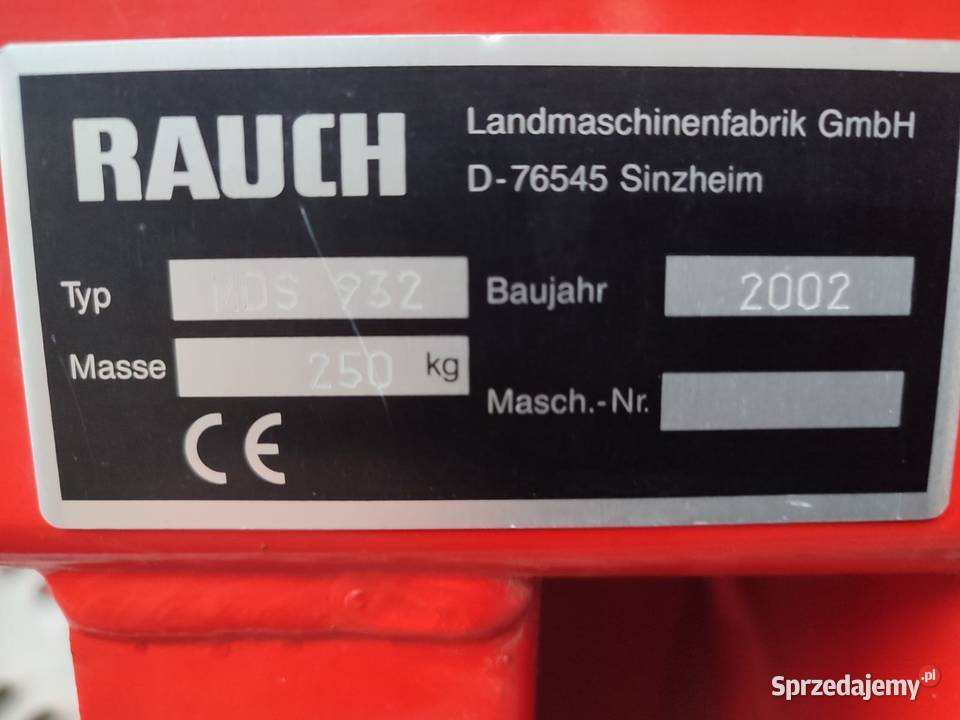 Rozsiewacz RAUCH MDS 932 D 900l nadstawka 400 l wielkopolskie Przemęt