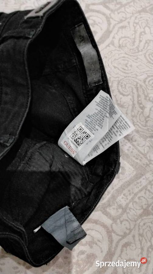 Czarne Spodnie Jeans Damskie GUESS XS Dziury Guess Nowa Sól