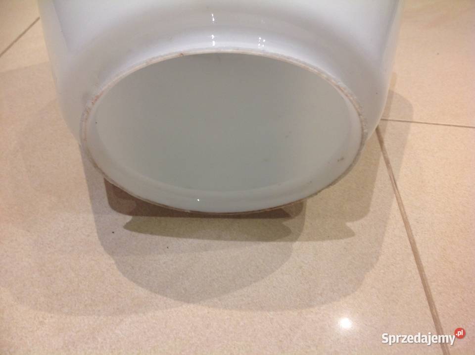 Duży Klosz Biały Szklany Stary lata 1950 Abażury i klosze Nowa Sól