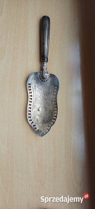Srebrna Ażurowa łopatka do ciasta tortu lata 80 Nakło nad Notecią