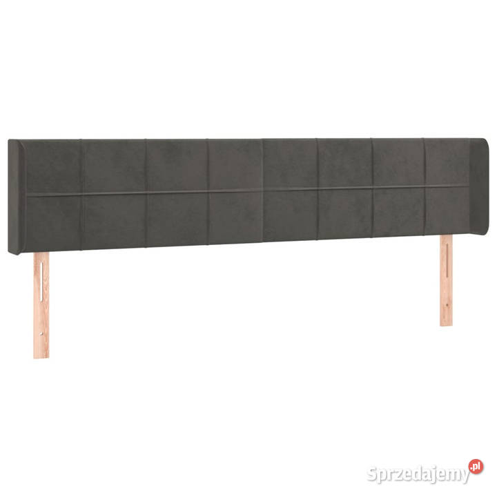 Zagłówek uszak ciemnoszary 163x16x7888 aksamit mazowieckie Warszawa