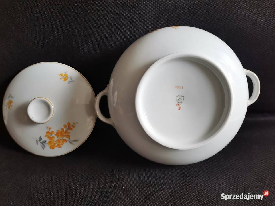 Stara waza w kwiaty porcelana Śląska Giesche Porcelana i szkło Siemianowice Śląskie