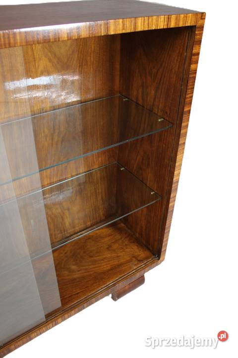 Witryna bibloteczka stojąca art deco w orzechu sprzedam