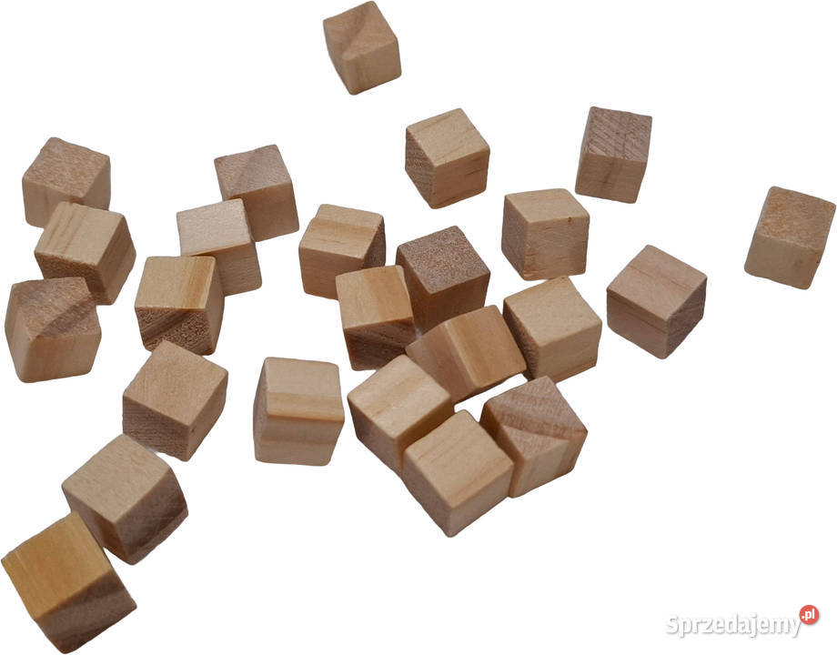 Kostka drewniana sześcian 10x10x10mm kostki 24 Czeladź