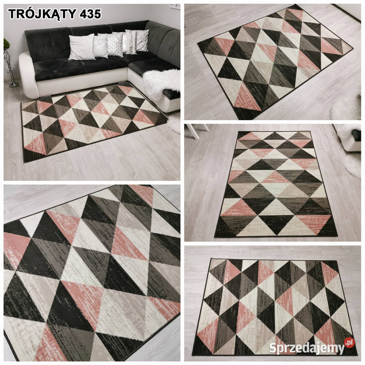 DYWAN 140X200 IDEA TRÓJKĄTY 435 MORELA GĘSTY różowy podlaskie Białystok sprzedam