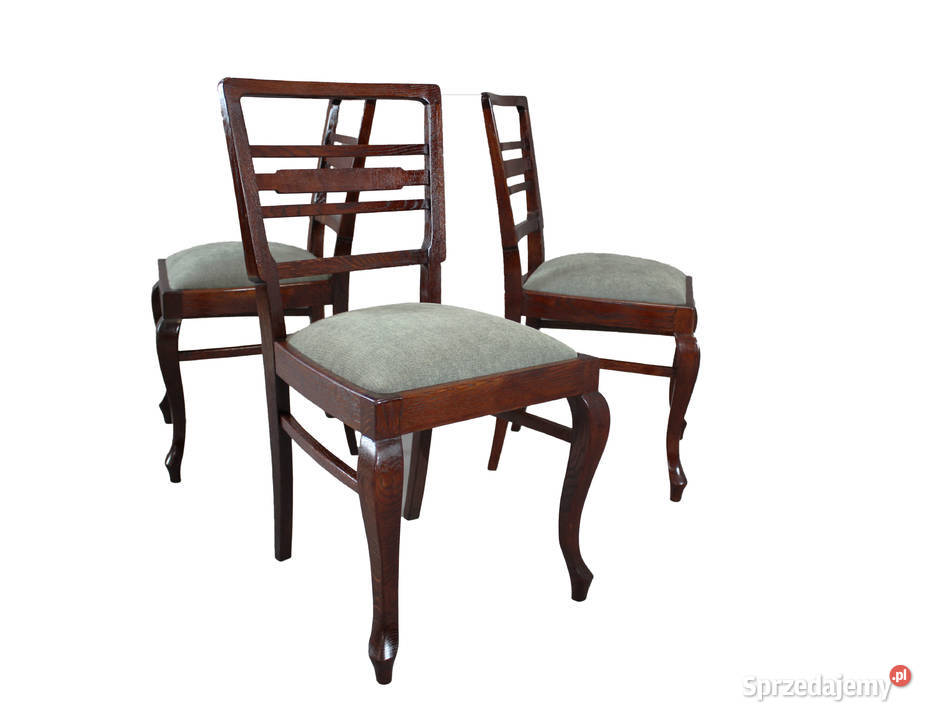 Zestaw 3 krzeseł dębowych renowacji krzesła 3 Bydgoszcz