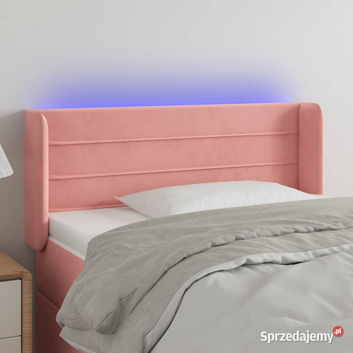 Zagłówek do łóżka z LED różowy 103x16x7888 Dom i Ogród mazowieckie sprzedam