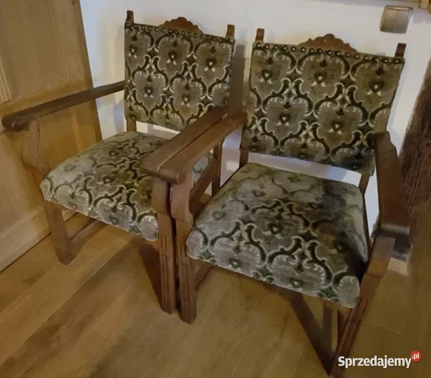 Debowe krzresła fotel Antyki, Sztuka, Kolekcje Kraków