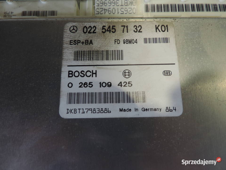 MERCEDES A W168 MODUŁ STEROWNIK ABS 0265109425 Nowy Sącz sprzedam
