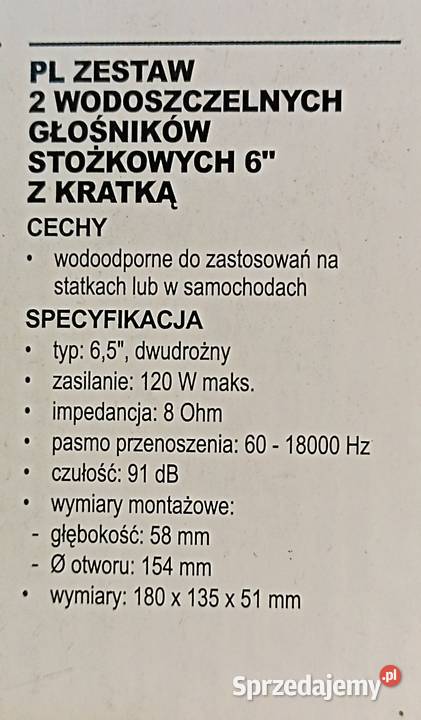 Velleman głośniki wodoszczelne Pozostałe Pogórze sprzedam