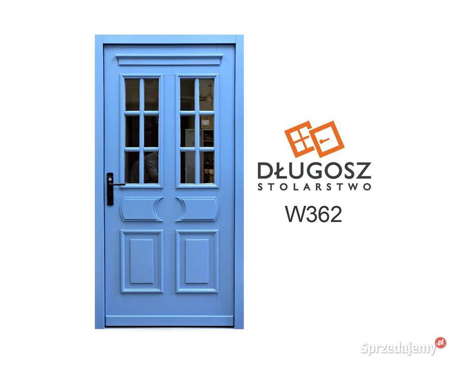 Drzwi DŁUGOSZ zewnętrzne niebieski pastelowy