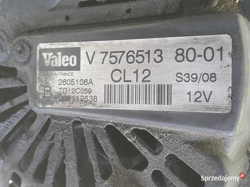 ALTERNATOR Peugeot 308 16 VTI valeo V757651380 lubelskie Chełm