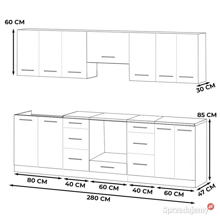 Kuchnia Piekarnik Nowoczesna Modułowa Blat 28m 280cm Elbląg
