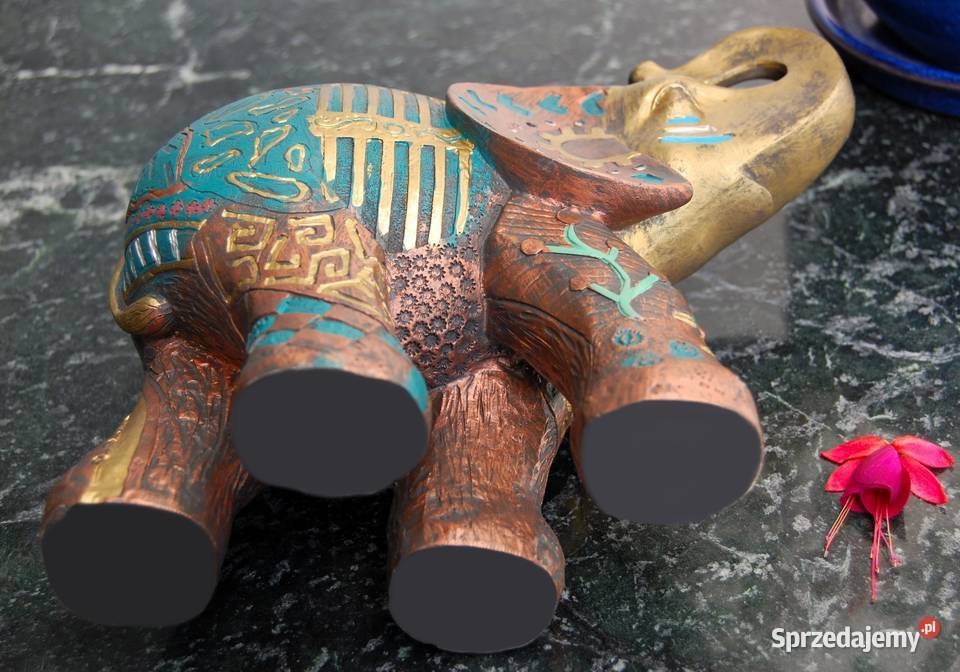 Słoń egipski ręcznie malowana figurka żywica Lublin sprzedam