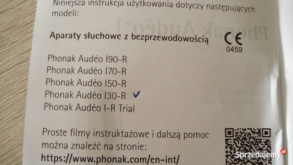 Aparat słuchowy Phonak Audeo I30R nowy Łódź