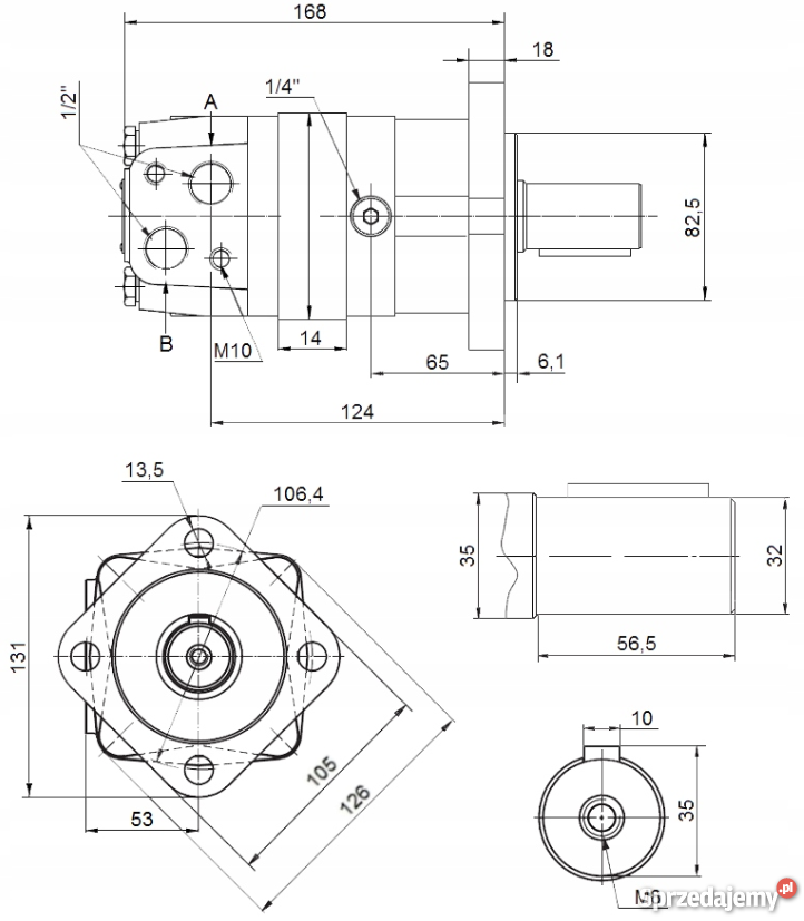 Silnik Hydrauliczny 125 3 GR3 Mocowanie Kołnierz Solec Kujawski