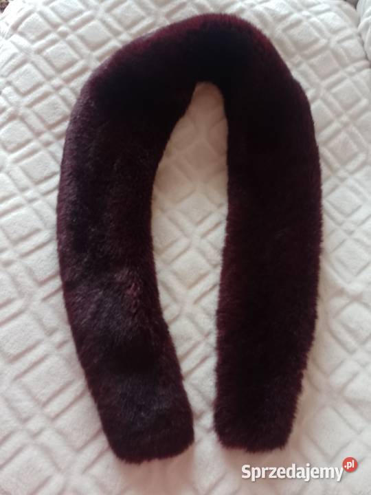 BHSBordowy Futrzany kołnierz z Londynu Etola Dodatki Kraków