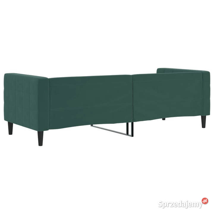 Sofa z funkcją spania ciemnozielona aksamitna Warszawa