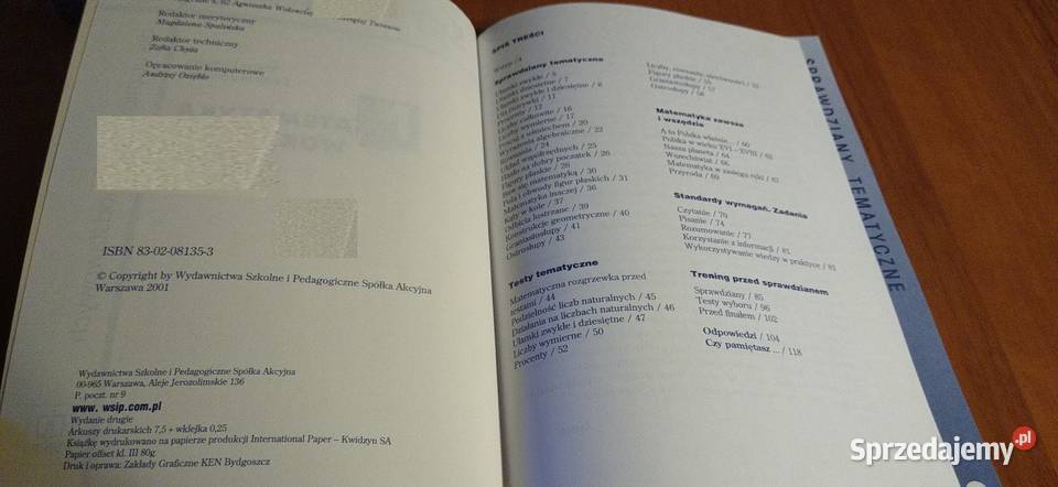 Matematyka wokół nas sprawdziany 6 Helena Rok wydania 2001 Gdańsk