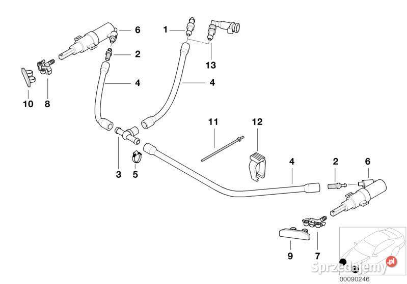 Osłona spryskiwacza lewa BMW 61677066847