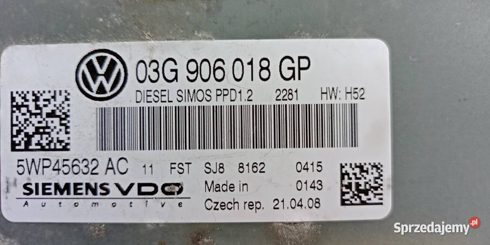 Komputer sterownik 20 TDI 170 Seat Leon FR VW pomorskie Bytów