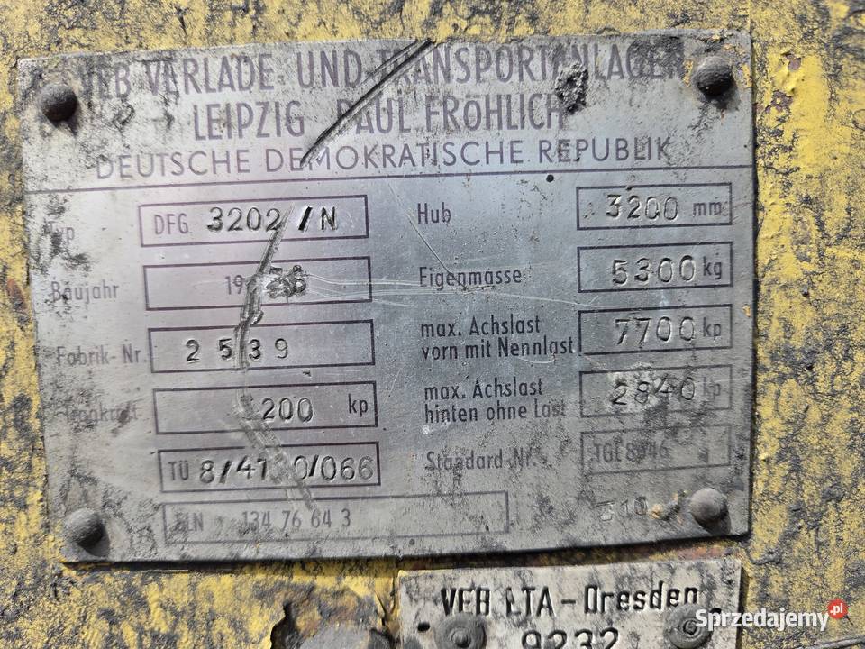 Wózek widłowy Ta Kraf nie Desta Linde Toyota diesel Mazew
