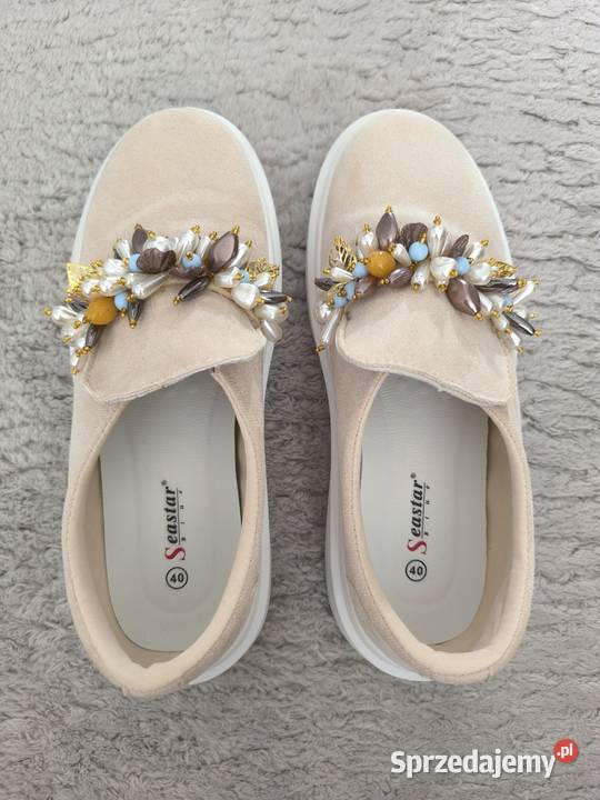 buty mokasyny ze zdobieniami NOWE Biała Podlaska