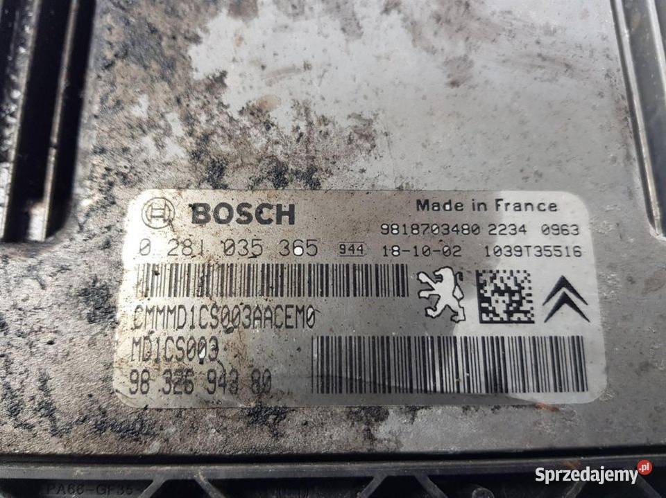 KOMPUTER PEUGEOT PARTNER III 0281035365 Lipno