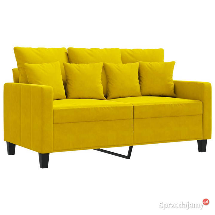 Sofa 2osobowa żółta 120 tapicerowana aksamitem Warszawa