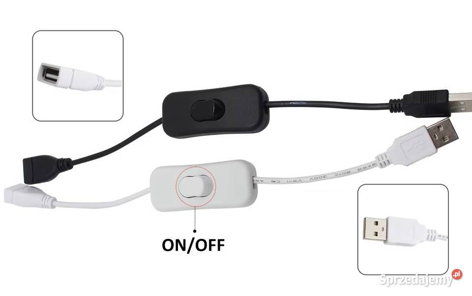 Kabel Zasilający DC USB 34 z Wyłącznikiem onoff kable, taśmy, przedłużacze Sieradz